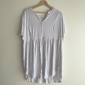 Oversized White Buttersoft Flowy Top XXL